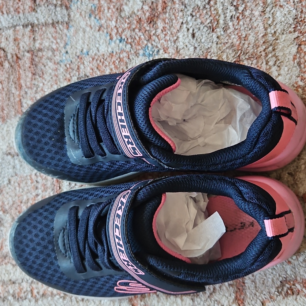 Skechers Microspec Max Epic Brights Athletic Sneaker Navy and Pink Size 12.5 - Picture 4 of 7